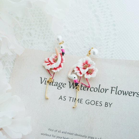 Bill skinner flamingo earrings - Picture 1 of 10